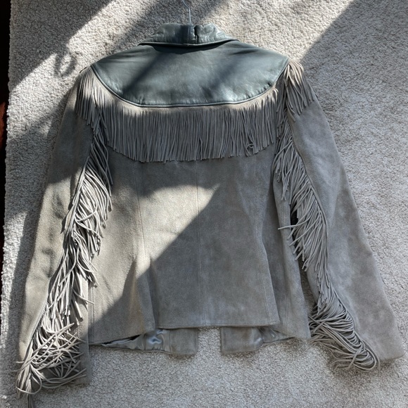 Grey fringe jacket - Picture 3 of 4